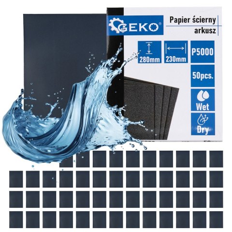 GEKO Papier ścierny wodny - arkusz 230x280mm P5000 (50/1000) G78499