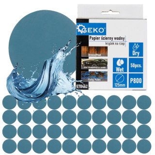 GEKO Papier ścierny wodny - krążek na rzep 125mm P800 (50/1000) G78462