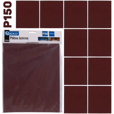 GEKO Płótno ścierne - arkusz 230x280mm P150 (10/500) G78436