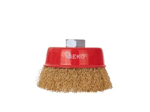 GEKO Szczotka druciana czołowa mosiężna 100mm/4" M14 (50) G00590-3