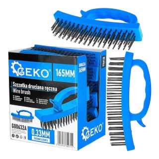GEKO Szczotka druciana ręczna z plastikową rączką 165mm - kartonik wystawowy (12/144) G00632A