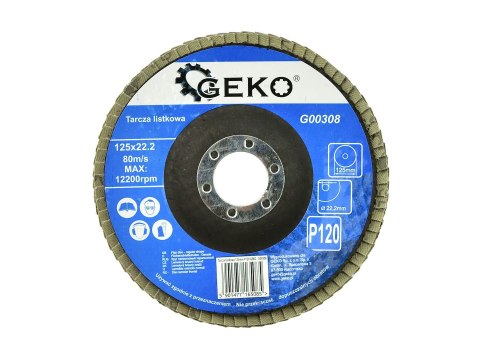 GEKO Tarcza listkowa 125mm P120 GEKO (10/200) G00308