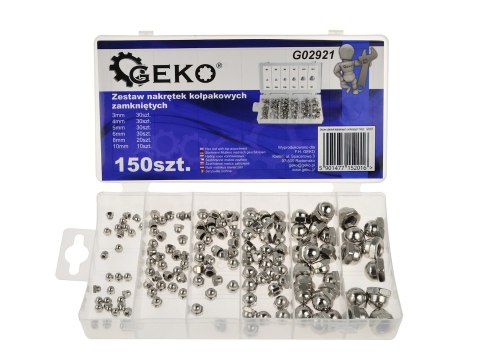 GEKO Zestaw nakrętek kołpakowych zamkniętych 150szt.(20) G02921