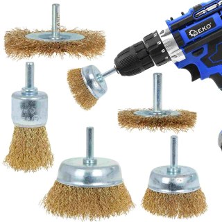 GEKO Zestaw szczotek drucianych do wiertarki 5szt (36) G00641