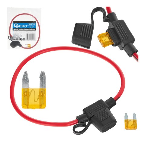 GEKO Gniazdo bezpiecznika samochodowego 19mm 25A + bezpiecznik 5A (200) G03618
