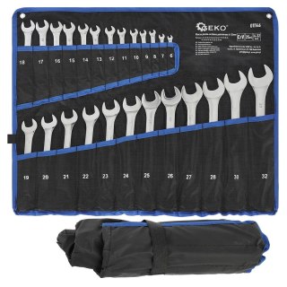 GEKO Klucze płasko-oczkowe polerowane 6-32mm 25el (1/4) G11146