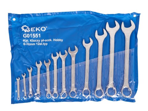 GEKO Kpl. kluczy pł-oczk. 6-32mm 12el.typ Hobby (8) G01551