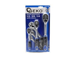 GEKO Zestaw grzechotek 1/2 3/8 1/4 quick release (10) G10136