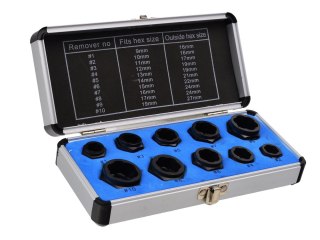 GEKO Zestaw nasadek do zniszczonych śrub 10el. alu.op. (25/30) G30032