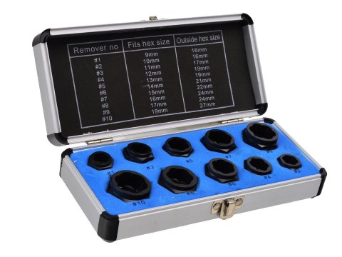 GEKO Zestaw nasadek do zniszczonych śrub 10el. alu.op. (25/30) G30032