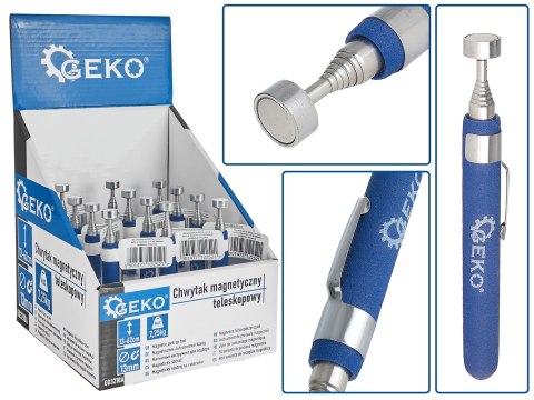 GEKO Chwytak magnetyczny teleskopowy 2,25kg/62cm - kartonik wystawowy (12/48) G03210A