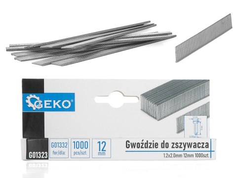 GEKO Gwoździe do zszywacza 1.2x2.0mm 12mm 1000szt. (200) G01323