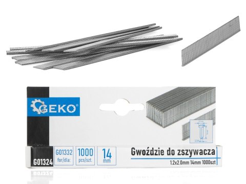 GEKO Gwoździe do zszywacza 1.2x2.0mm 14mm 1000szt. (200) G01324