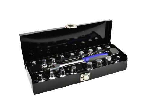 GEKO Kpl. kluczy do korków oleju 3/8" 18szt./walizka metalowa/ (10) G02711