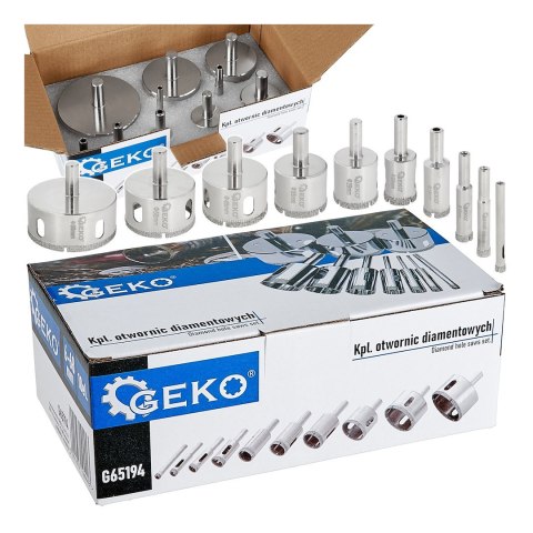 GEKO Kpl. wierteł koronowych diamentowych do gresu 6-68mm 10el. (20) G65194
