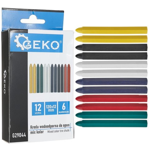GEKO Kreda wodoodporna do opon mix kolor 12x120mm - zestaw 12szt. (120) G29044