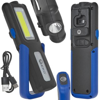 GEKO Lampa warsztatowa POWERBANK z magnesem i regulacją LED COB 5W + 3W 2000mAh 400lm IP44 (10/40) G15124
