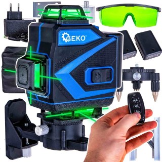 GEKO Laser krzyżowy 360° 4D + 2xAKU + walizka + akcesoria (4) G03307