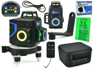 GEKO Laser samopoziomujący 3D 360 12x zielone linie (8) G03308