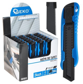 GEKO Nożyk do tapet 100x18x0.5mm ABS SK4 - kartonik wystawowy (24/144) G01852