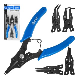 GEKO Szczypce Seeger'a z czterema wymiennymi końcówkami 160mm (12/60) G01687