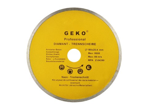 GEKO Tarcza diamentowa  180mmx25,4 Pełna GEKO (50) G00242