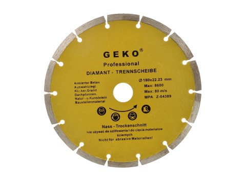 GEKO Tarcza diamentowa 180mm segment.GEKO(50) G00252