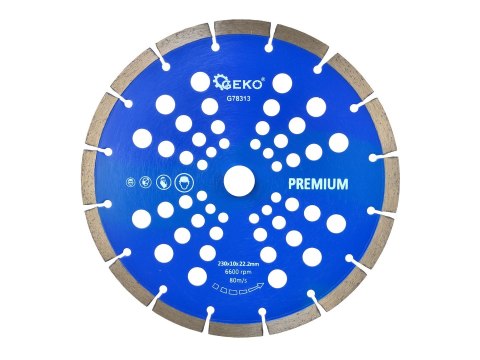 GEKO Tarcza diamentowa 230x10x22,2mm segment. GEKO PREMIUM by laser (25) G78313