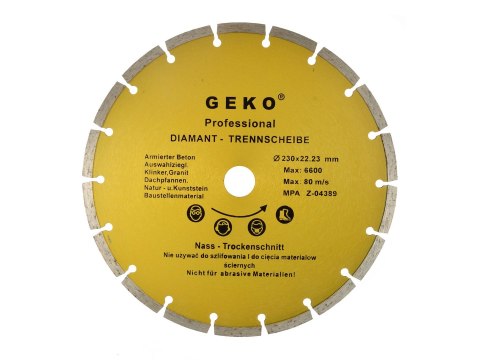 GEKO Tarcza diamentowa 230mm segment.GEKO (25) G00253