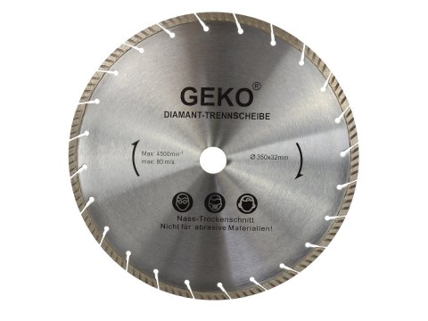 GEKO Tarcza diamentowa  350mm x 32mm LASER-szara(10) G00209