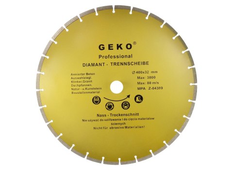 GEKO Tarcza diamentowa 400x8x32mm segment.GEKO (10) G00256