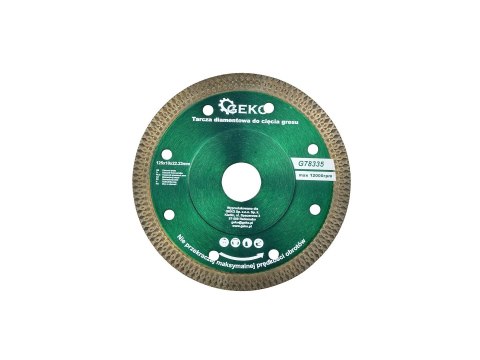 GEKO Tarcza diamentowa 125x10x22.23mm do cięcia gresu (100) G78335