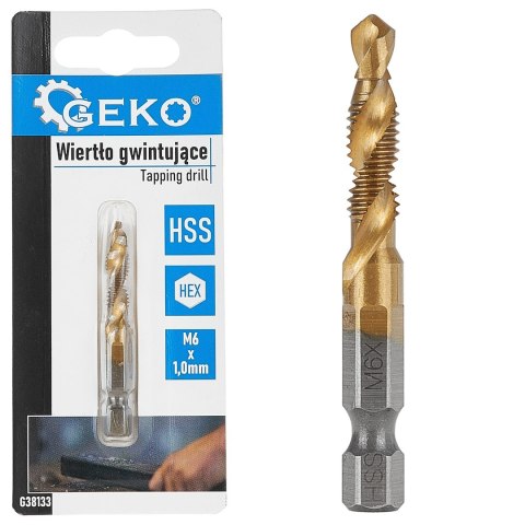 GEKO Wiertło gwintujące HSS M6 x 1,0mm HEX (50/250) G38133