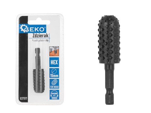 GEKO Zdzierak - tarnik półokrągły do drewna 15mm HEX (50/250) G37517