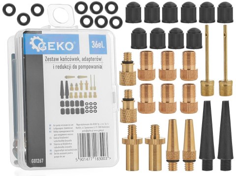 GEKO Zestaw końcówek, adapterów i redukcji do pompowania 36el. (20/240) G01267