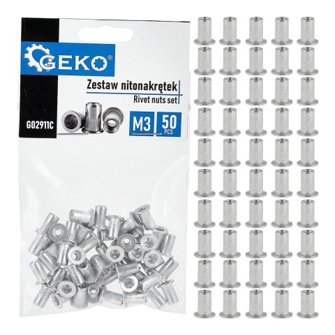 GEKO Zestaw nitonakrętek aluminiowych M3 0.5-1.5 50szt (300) G02911C