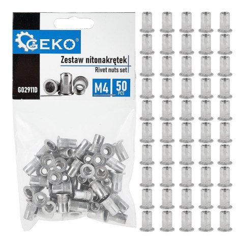 GEKO Zestaw nitonakrętek aluminiowych M4 0.5-2.0 50szt (200) G02911D