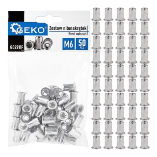 GEKO Zestaw nitonakrętek aluminiowych M6 1.0-3.0 50szt (100) G02911F