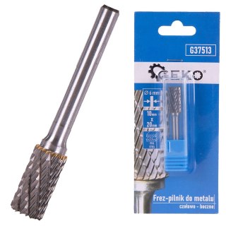 GEKO Frez-pilnik do metalu z węglika wolframu 10x20mm trzpień 6mm (czołowo-boczny) (200) G37513