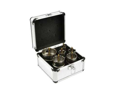 GEKO Kpl. otwornic widiowych do metalu z wiertłem tytanowym 6szt. 22-65mm (12) G40201