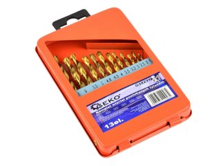 GEKO Kpl.wierteł 13szt.1,5-6,5mm HSS TiN met.box (20/80) G38231