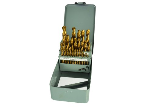 GEKO Kpl.wierteł 28szt.1,5mm-13mm HSS TiN GEKO Profi met.box(20) G38235