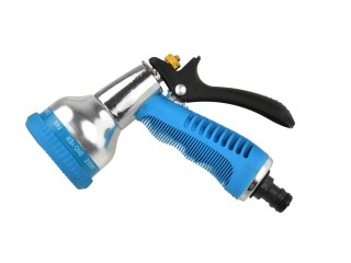 GEKO Pistolet 8-funk. srebrny,r.guma (12/48) G73009