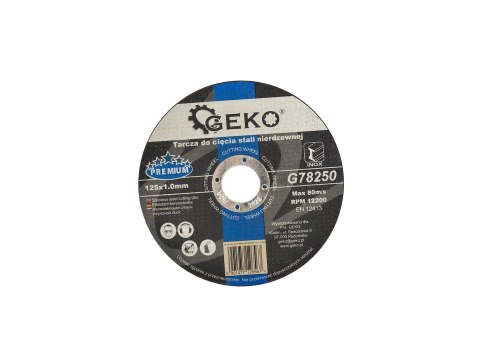 GEKO Tarcza do cięcia stali nierdzewnej GEKO PREMIUM 125x1.0 (10/25/50/400) G78250