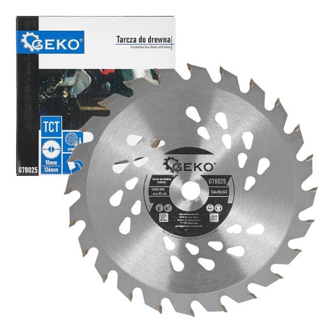 GEKO Tarcza do drewna 136mmx10mmx24T - do pilarek akumulatorowych (100) G78025