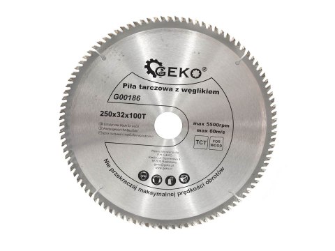 GEKO Tarcza do drewna 250x32x100T + redukcja 25,4mm (25) G00186