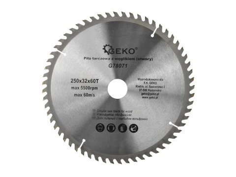 GEKO Tarcza do drewna 250x32x60T(otwory)(25/50) G78071