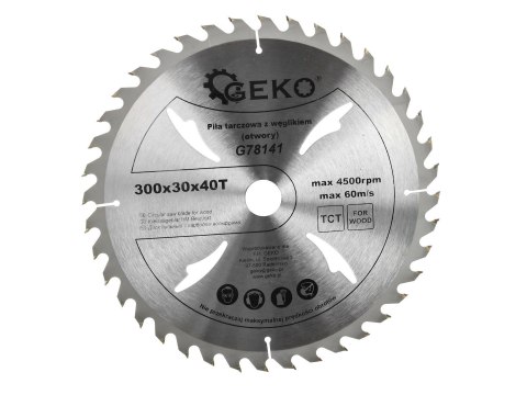 GEKO Tarcza do drewna 300x30x40T(otwory) (20) G78141