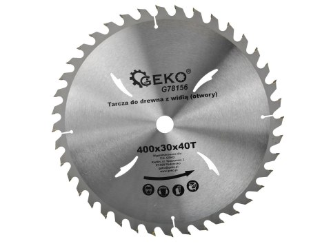GEKO Tarcza do drewna 400x30x40T(otwory) (10) G78156