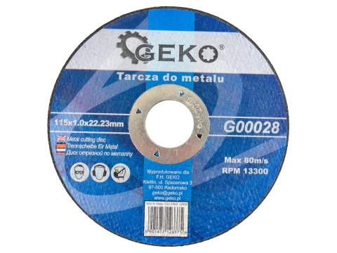GEKO Tarcza do metalu 115x1.0 GEKO (25/100/400) G00028
